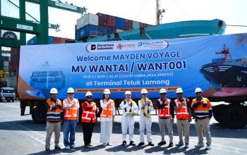 TPK Teluk Lamong Sambut Maiden Voyage MV WANTAI, Perkuat Jalur Perdagangan Langsung ke Tiongkok Selatan
