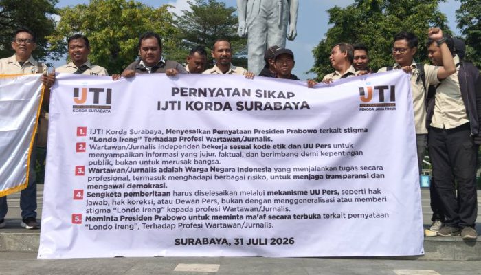 IJTI Surabaya Desak Permintaan Maaf Terbuka Presiden Prabowo atas Ucapan “Londo Ireng”